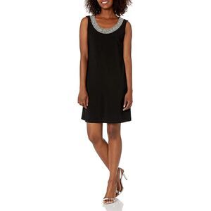 R&M RICHARDS PETITE Womens Black Open Front Jacket Short Dress Petites 4P